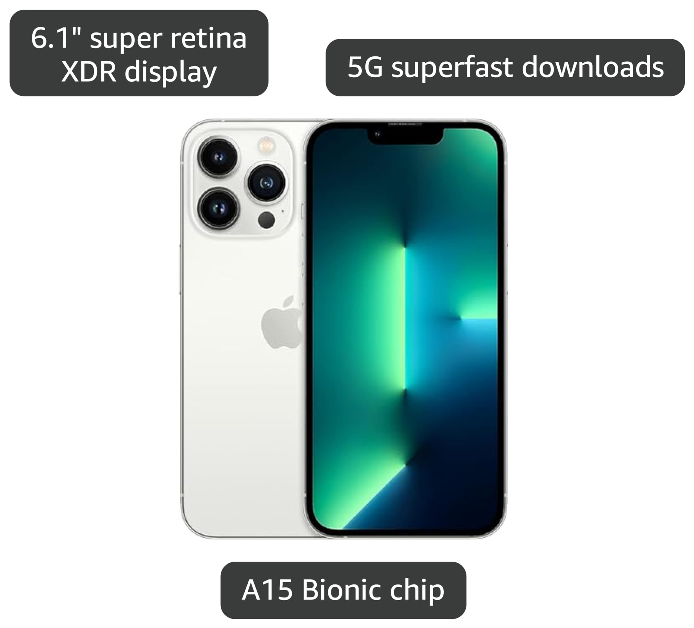 Amazon.com: Apple iPhone 13 Pro, 128GB, Silver - T-Mobile (Renewed